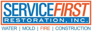 The logo for ServiceFirst Restoration Inc., restoration company in Orange County.