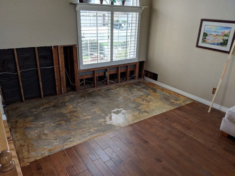 water damage dining room