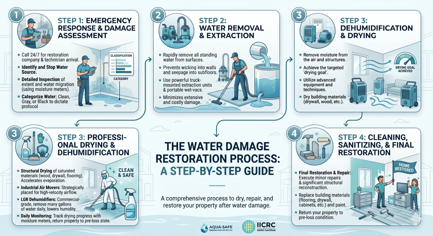 The Water Damage Restoration Process Explained Step-by-Step