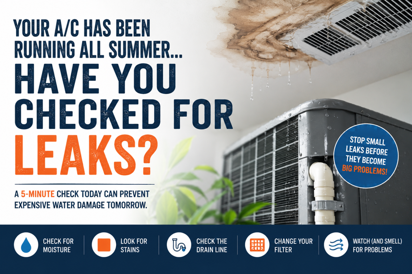 Your A/C Has Been Running All Summer…Have You Checked for Leaks?